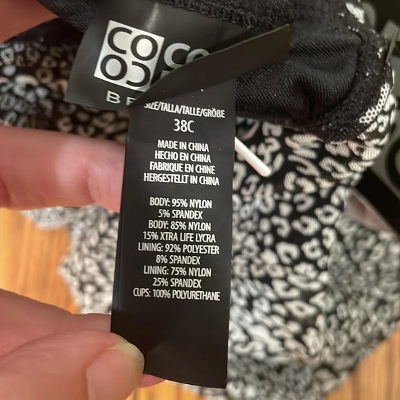 Coco Reef Current Printed Mesh Bra-Sized Tankini Top Swimsuit Cheetah 38D NWT - Picture 6 of 7